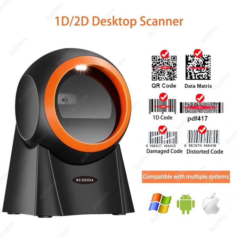 Platform Barcode Scanner 2d Scanner Usb Bedrade Handsfree 2D Desktop Bar Code Reader Ominidirectional Code Scanner Qr Scanner pdf