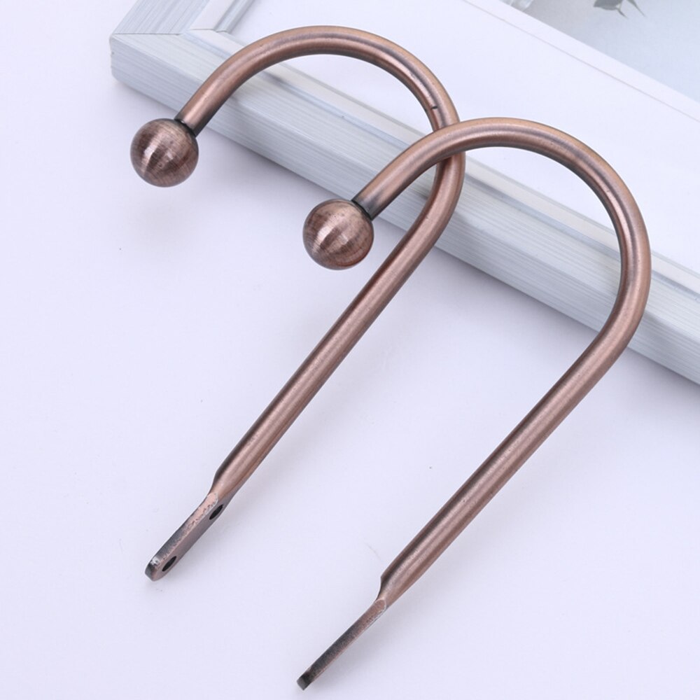 Crochets de maintien de rideau en métal, 2 pièces, durables en forme de U, boucle de support de rideau rétro, cintre mural monté avec vis: Red Copper Color