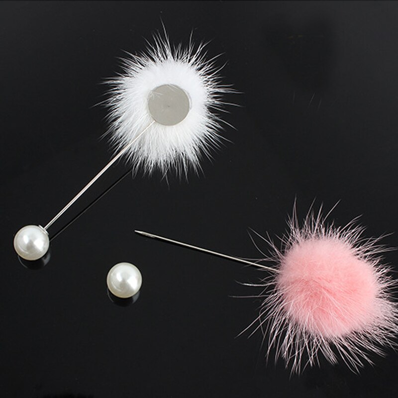 Leuke Charm Gesimuleerde Pearl Broche Pins Voor Vrouwen Koreaanse Bont pompom Bal Piercing Revers Broches Kraag Sieraden 26
