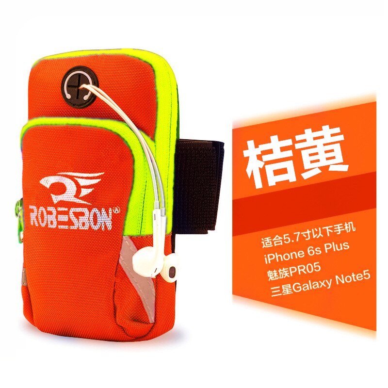 Running Mobiele Telefoon Armstrap Mannen En Vrouwen Sport Apparatuur Fitness Arm Bag Apple Rits Pols Zak: Orange