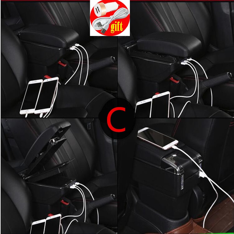 For Renault Clio 4 Captur Armrest For Renault Captur armrest box accessories Storage box with cup holder ashtray with USB