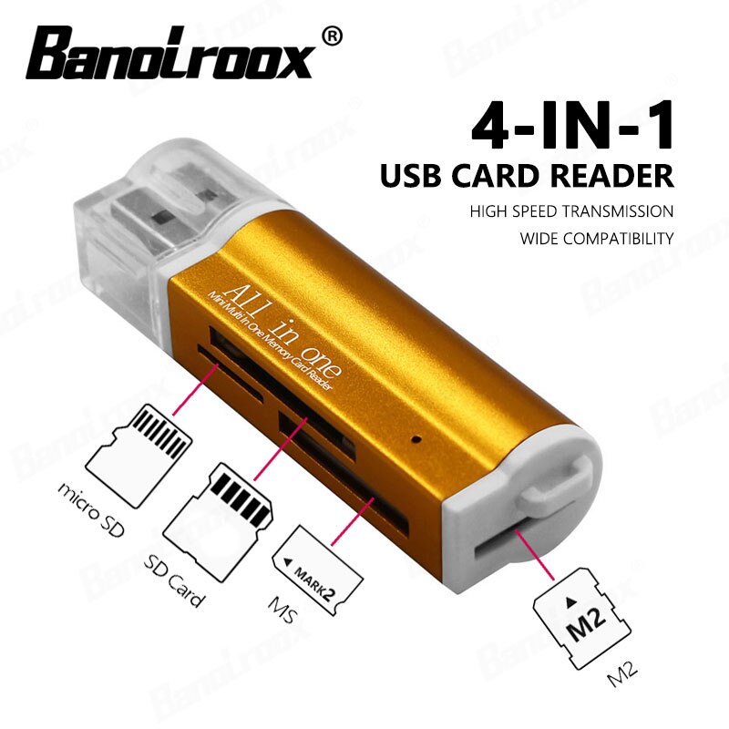 assurance Card Reader for Micro SD card TF M2 MMC MS PRO DUO usb SD Adapter 4 in 1 Micro USB 2.0 Memory Card Reader