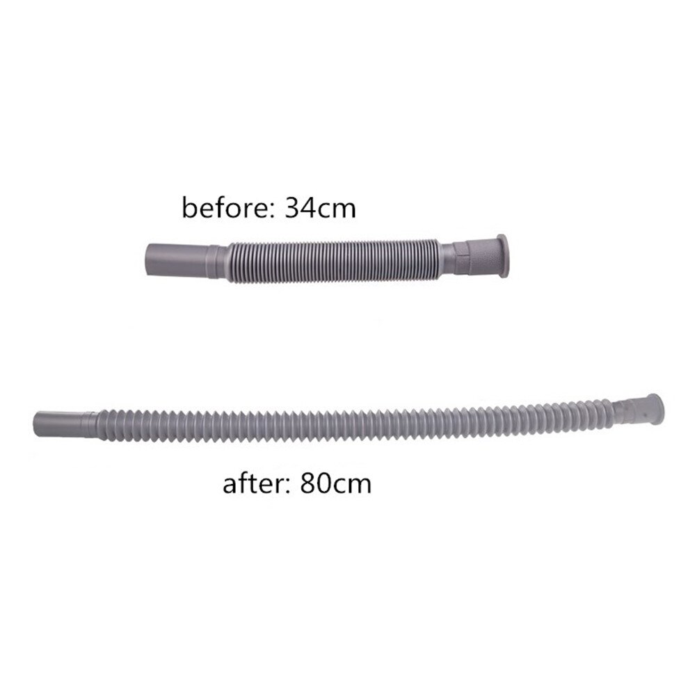 Tubería de drenaje de agua para fregadero de cocina, tubería retráctil de plástico Flexible, PP + PVC, 80cm