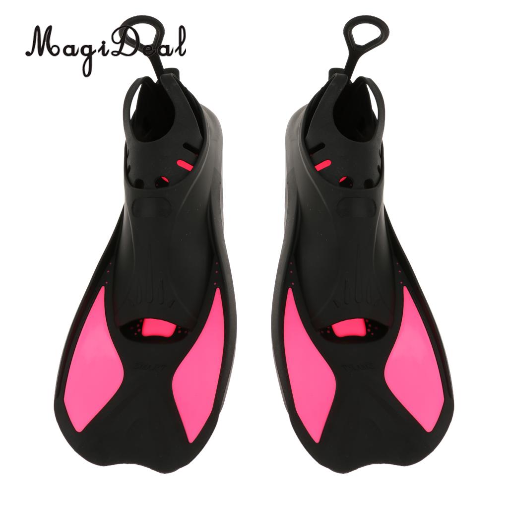 Magideal Kid Adult Volledige Voet Korte Vinnen Duiken Swim Training Flippers Xxs/Xs/S/M/ l/Xl Kid Adult Zwemmen Snorkelen Fin: Rose L