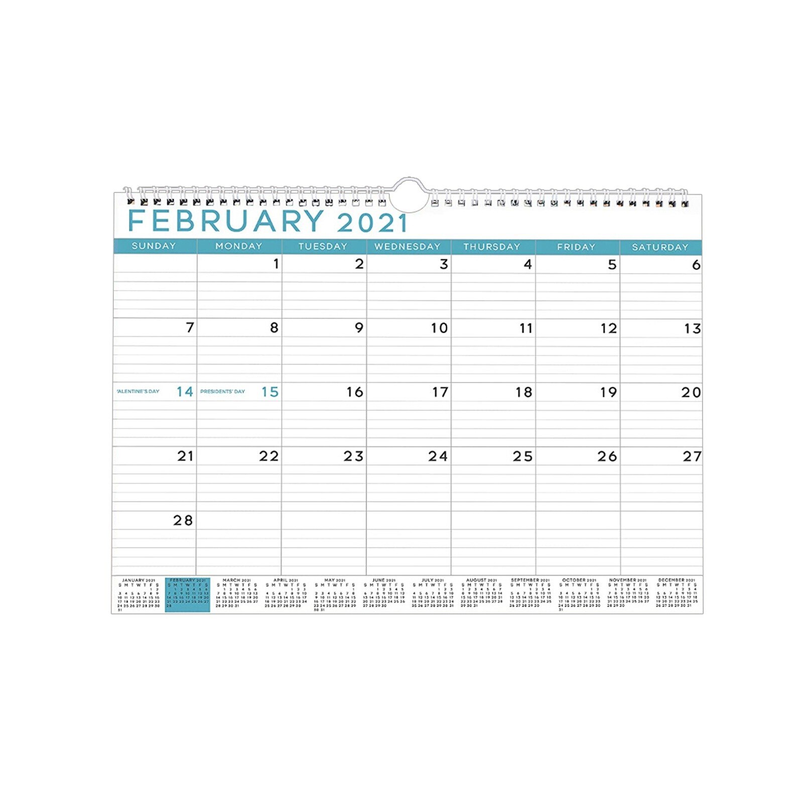 Calendario calendar Wall Desk Calendars 12-Month View with Full Year ...