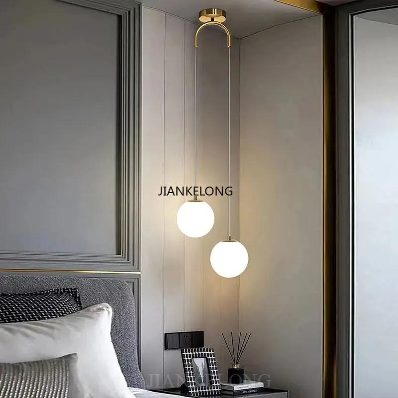 Moderne Glas-LED-Pendelleuchten Nordische Wohnzimmer-Schlafzimmer-Beleuchtung Innenbeleuchtung Restaurant Bar Heim-Dekor Hängelampe 220V