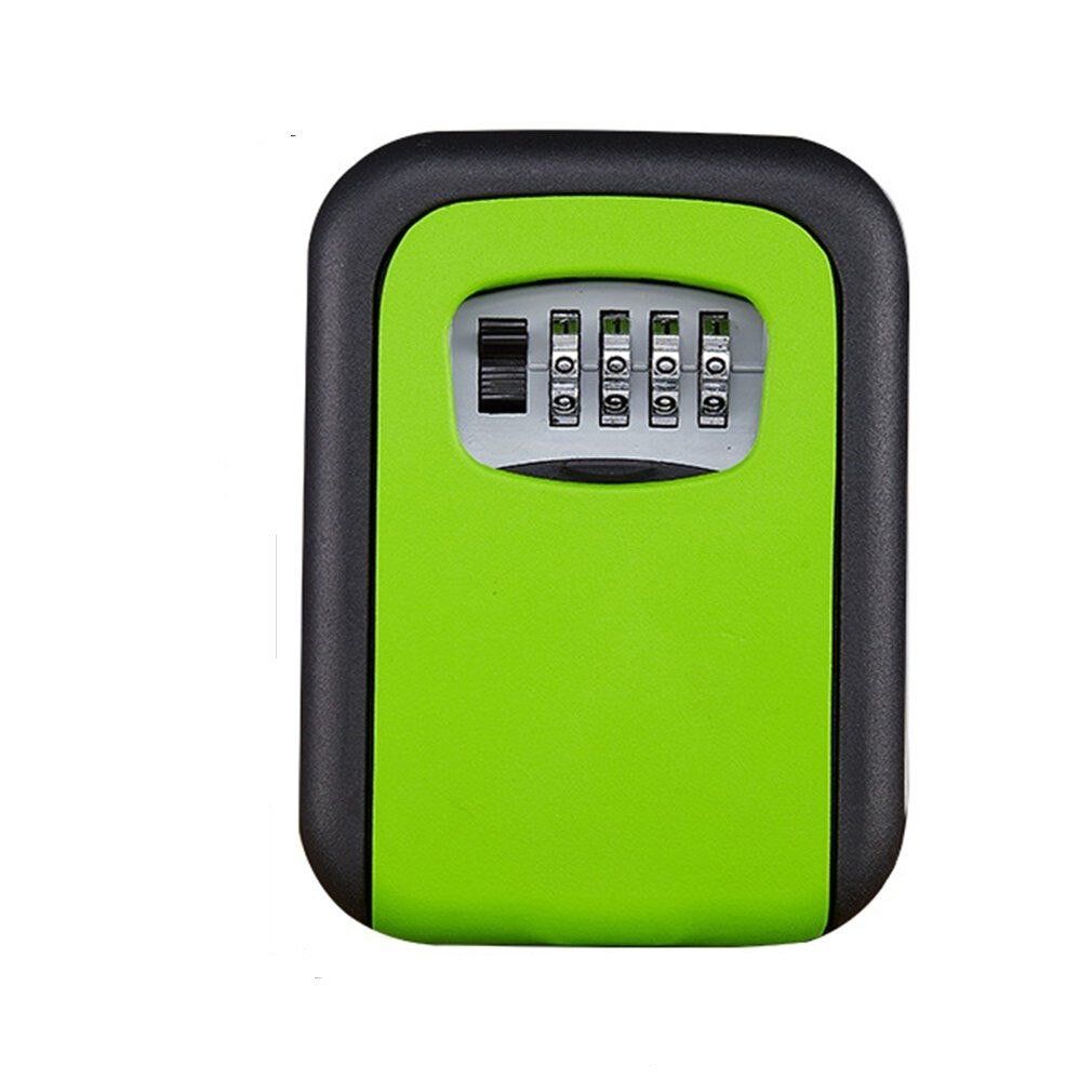 Key Lock Box Wall Mounted Aluminum alloy Key Safe Box Weatherproof 4 Digit Combination Key Storage Lock Box Indoor Outdoo: Green