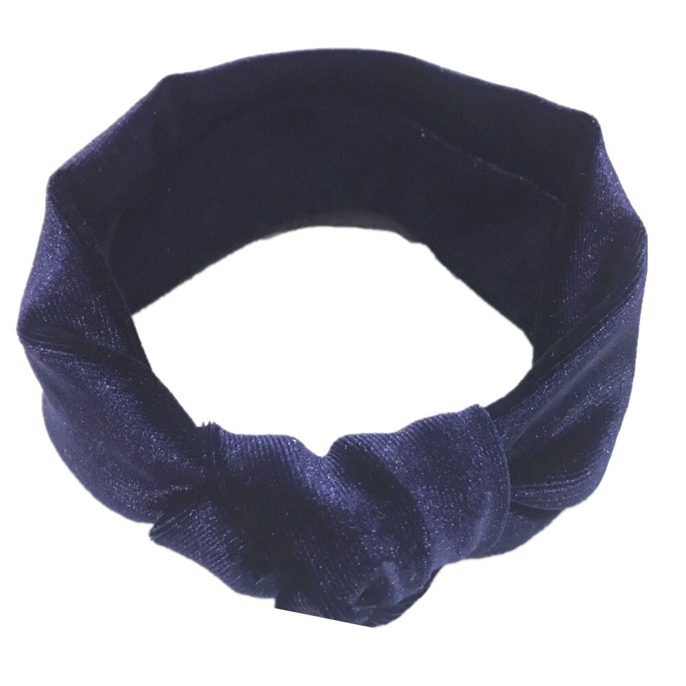 Baby strik hoofdband fluwelen kinderen meisjes haarbanden tulband voor meisjes hoofdbanden zomer bandeau bebé accessoires  b0068: B0068 marineblauw