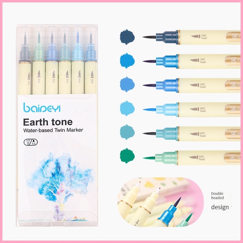 30 Farben Dual Spitze Marker Stifte, Flosse eliner und Aquarell Pinsel Stifte für Kunst skizzieren Kalligraphie oder Zeitschriften Zeichnung Färbung: Gelb