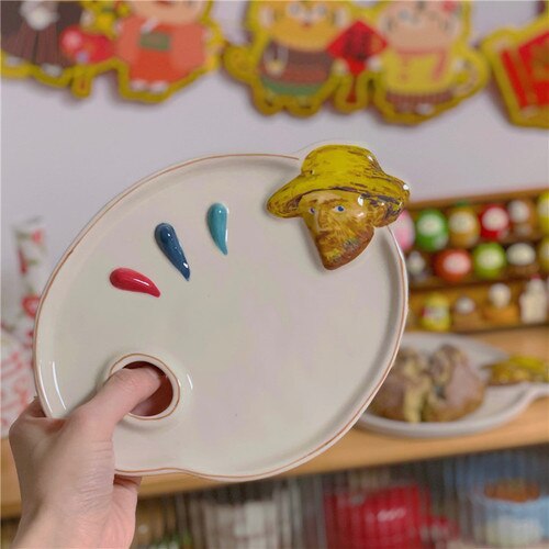 Funghi 9527 letterario Van Gogh piatto bella tavolozza di colori creativo piatto da Dessert in ceramica piatto di stoccaggio gioielli: Default Title