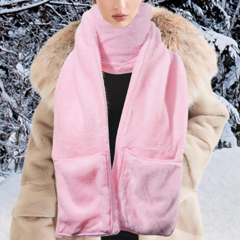 Sciarpa riscaldante con dovuto tasche laterali Sciarpa riscaldata elettrica USB Scaldacollo morbido con controllo della temperatura a tre marce per donna uomo