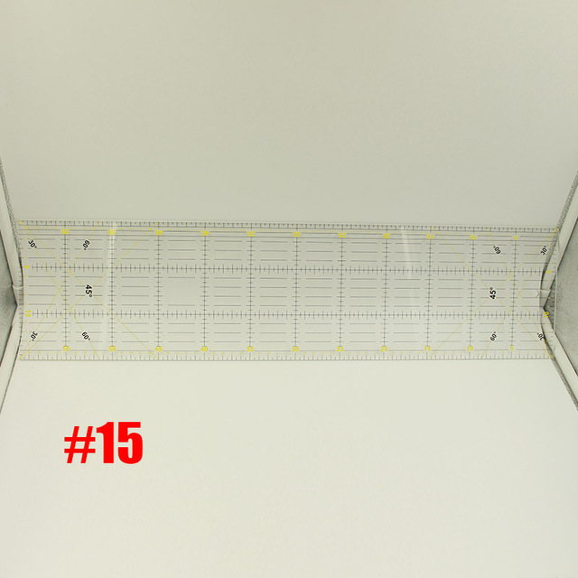 1pcs Plastic Clear Sewing Patchwork Ruler Tools Quilting Grid Rulers Cutting Pattern Tailors Ruler DIY Sewing Craft Scale Ruler: NO.15