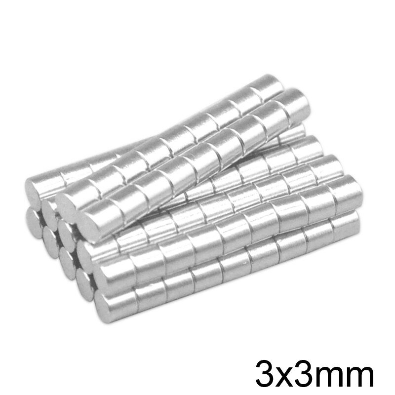 Imanes redondos de neodimio N35, imanes fuertes de 3x3mm, imanes pequeños de 3x3mm, redondos de neodimio, 50 ~ 3000 Uds.