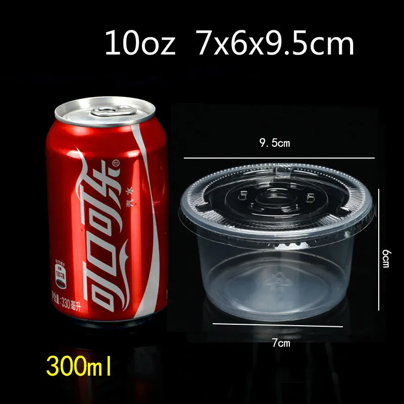 Vasos desechables de plástico para pudín, recipientes pequeños de plástico con tapa, para postre, boda, de cumpleaños, 1/2/3/4/5/6/8/10oz, 100 piezas: Transparente