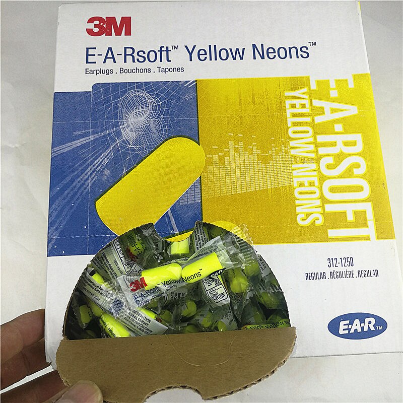 100pair/box 3M 312-1250 Advanced reduced noise bullet type earplugs