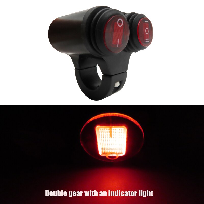 Interruptor de mango para motocicleta, kit de aleación de aluminio, foco eléctrico, interruptor de foco para scooter, LED12V, 22mm, 7/8