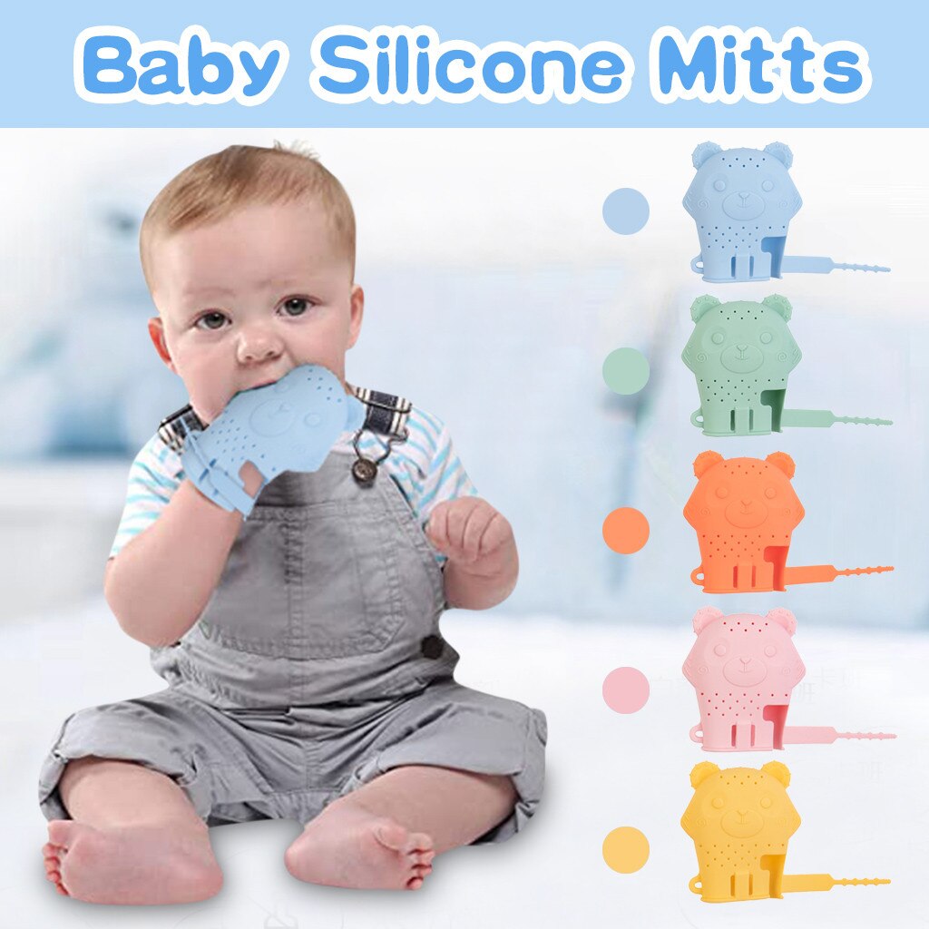 freundlicher Winter fäustlinge Kleinkind Mädchen Jungen Zahnen Gel Silikon Sicherheit Baby Molaren Stock перчатки