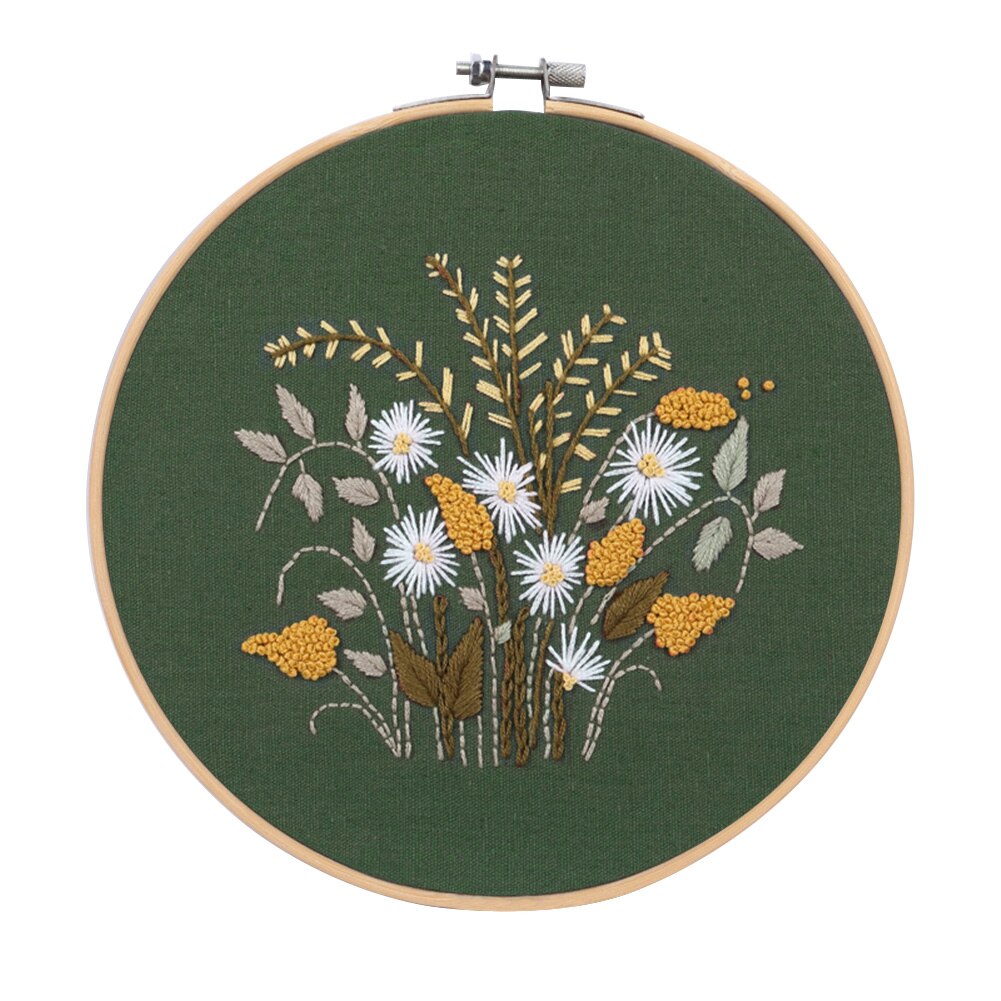 Handwork Needlework Plants Pattern Threads Tools Home Decoration Cross Stitch Embroidery Flowers DIY Starter Kit Ribbon Painting: 01