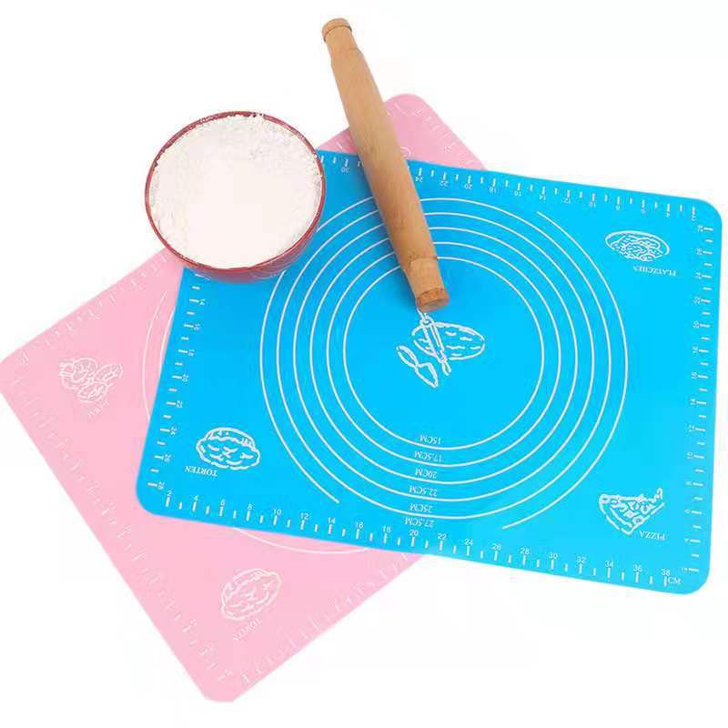 Multi-size Food Grade Silicone Kneading Pad, Baking Silicone Pad, Thickened Scaled Heat Insulation Chopping Board and Dough Pad