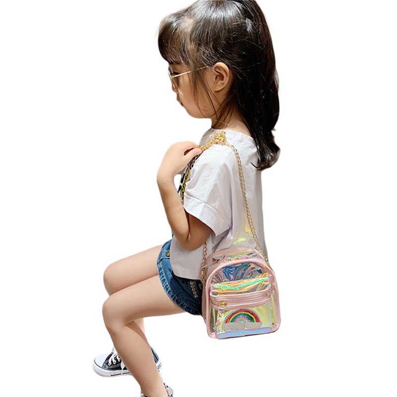 Della Ragazza del bambino Trasparente Crossbody Borsa Da Viaggio Borse A Tracolla Borsa A Tracolla Della Moneta Borse mini Borsa