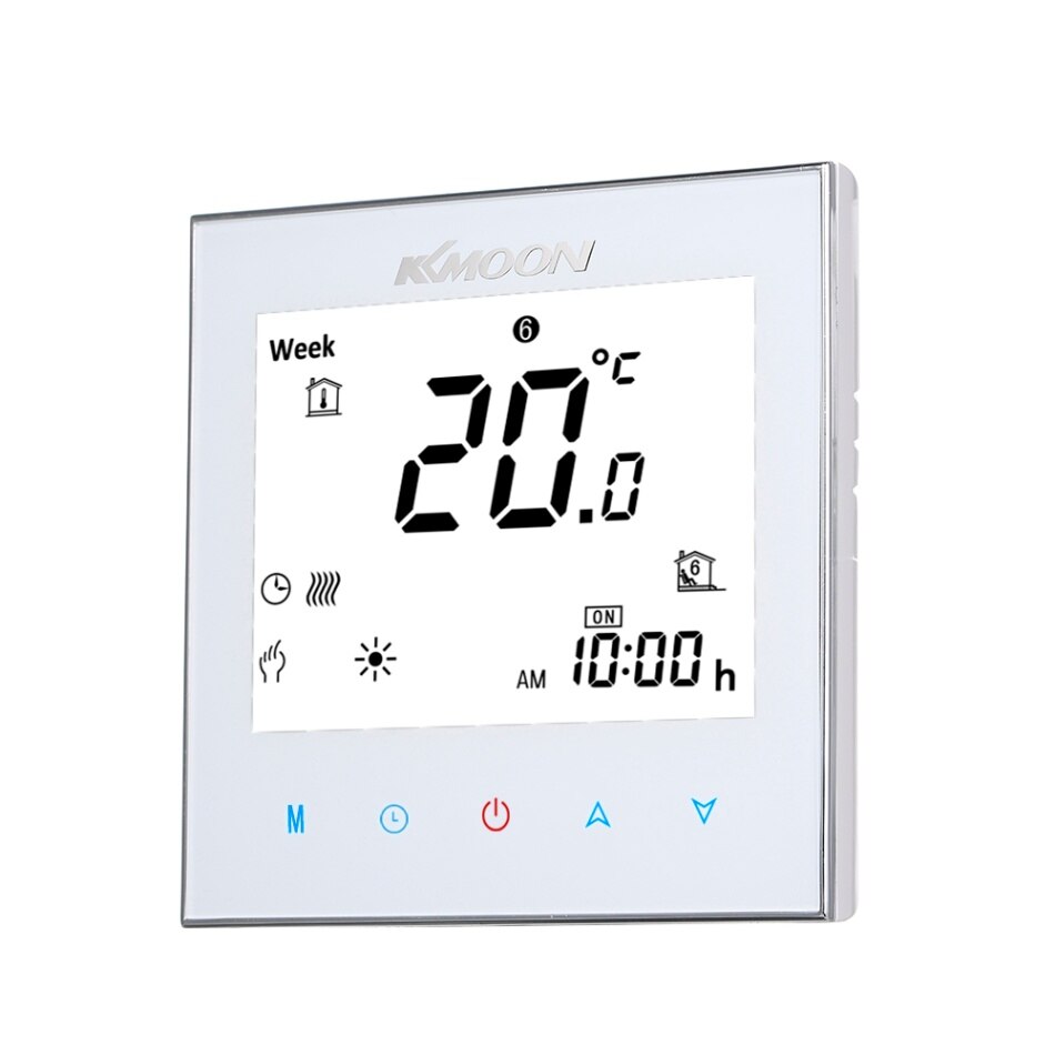 5A WiFi Smart Thermostat Temperature Controller for Water/Gas Boiler Heating Works with Alexa Google Home & Voice Control: No wife / White