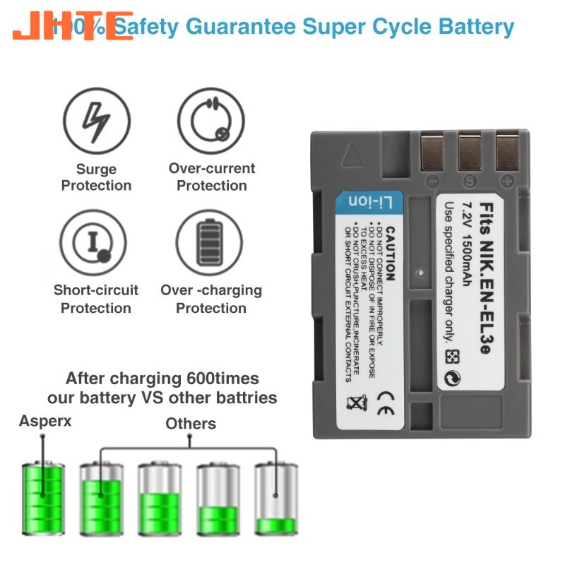 EN-EL3e EN EL3e Battery Charger for Nikon D30 D300s D50 D70 D70S D100 D200 D300 D800 V1 1500mAh ENEL3e Batteries Charger