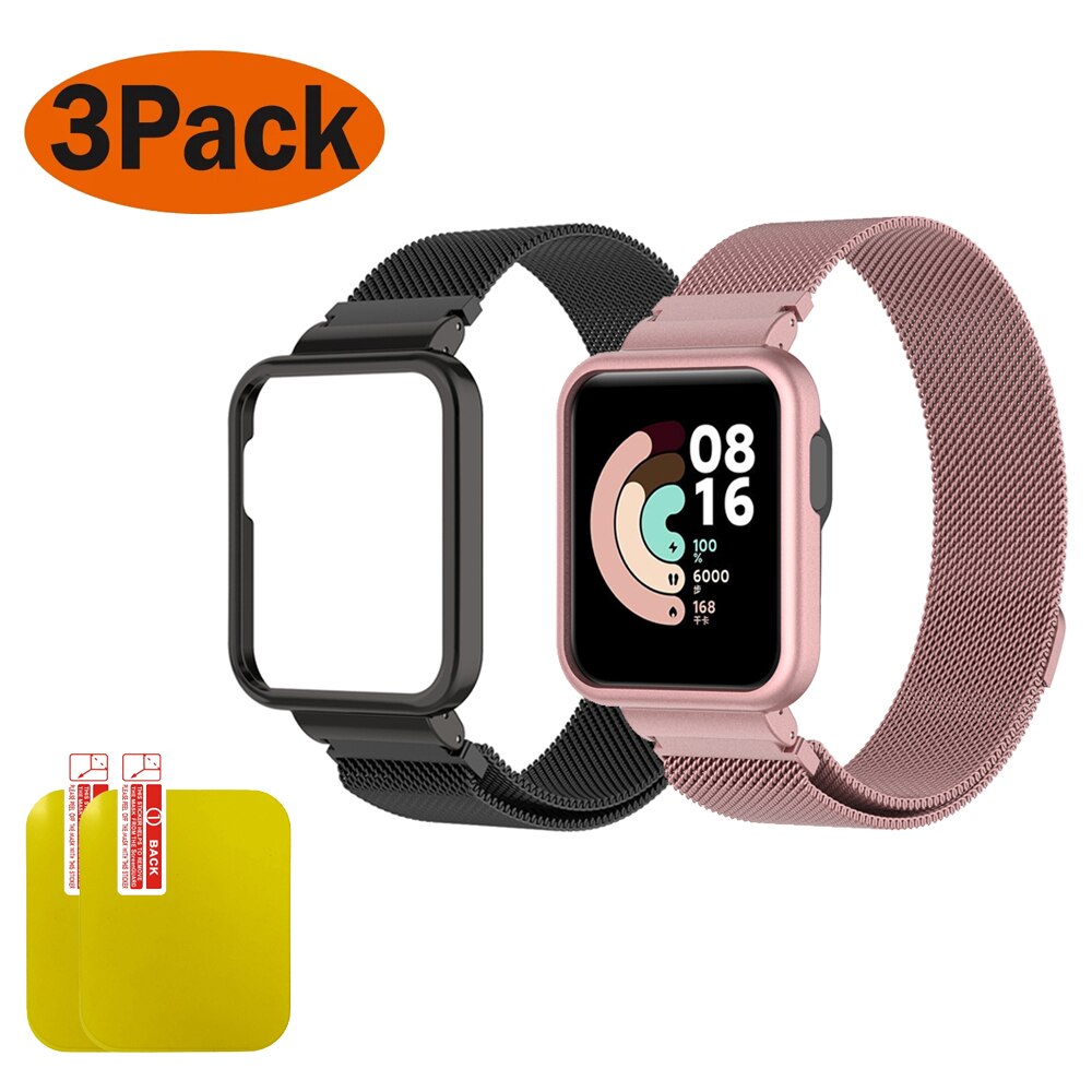 Milanese pasek do zegarka Xiaomi Mi Lite inteligentny zegarek metalowa rama Protector Case bransoletka Watchband do zegarka Redmi 2 Lite Correa