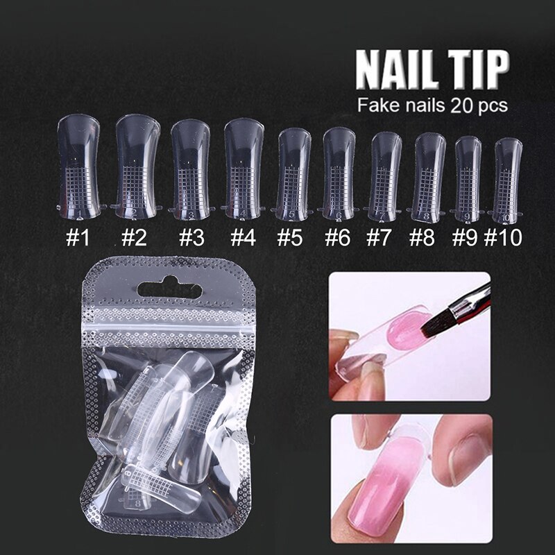 20Pcs Acryl Valse Valse Nail Art Vingernagel Ovale Professionele Volledige Cover Fasle Nail Art Vingernagel Full Color Kaart Polish