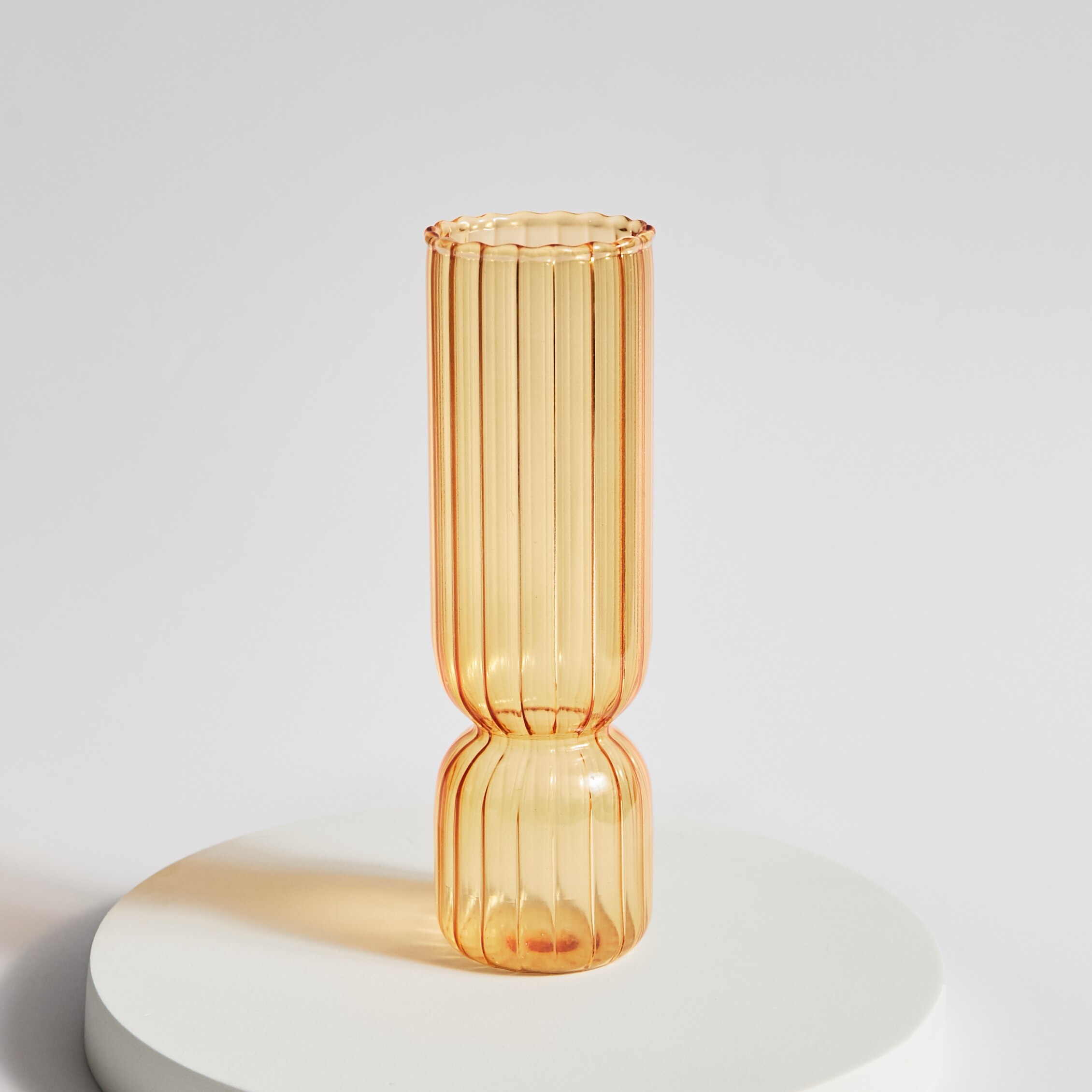 Nordisk glassvase små glassvaser blomsteroppsats hjemmedekorasjon tilbehør moderne stue glass ornament: Oransje