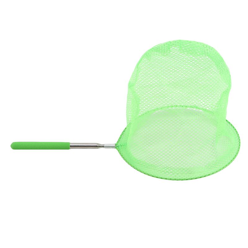Red de pesca retráctil para niños, malla de nailon plegable de acero inoxidable para exteriores, insectos, mariposas y libélulas: Verde