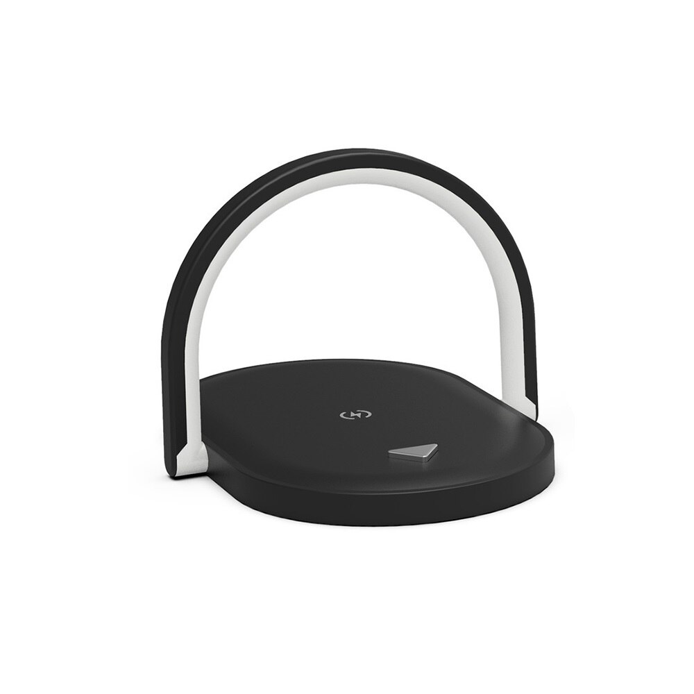 15w qi wireless phone chargers with touch control, night light, phone charging holder, desk lamp, fast charging for iphone, huawei, samsung: Black