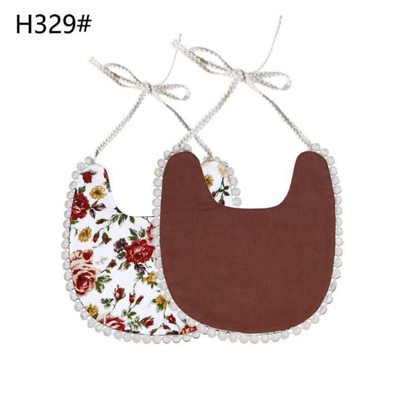 900C Baby Bib Zuigeling Burp Doeken Peuter Katoen Bib Kid Bloemen Handdoek Diner Voeden Dubbeldeks Leuke Meisje Slabbetjes: 329