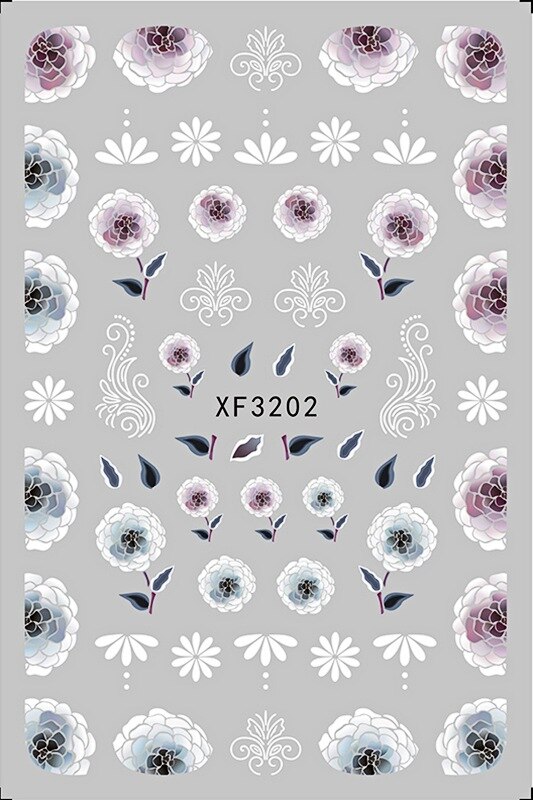 DIY Chinesische Neue Jahr Nagel Aufkleber Selbst Klebe Japanischen Decals Tipps Leopard Frühling Lavendel Nagel Kunst Blume Aufkleber Für NäGel: XF3202
