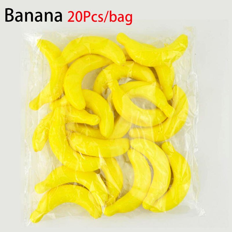 20 stk / parti festlige forsyninger kunstig indretning frugter boble mini simulering frugt banan orange citron sæt model håndværk: Banan