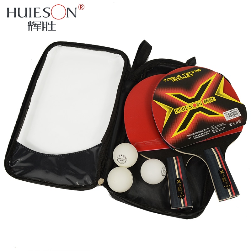 Huieson 3 Star Tafeltennis Rackets Set 7 Ply Hout Blade Dubbele Gezicht Puistjes-In Rubber Voor Kinderen Tieners Leerlingen