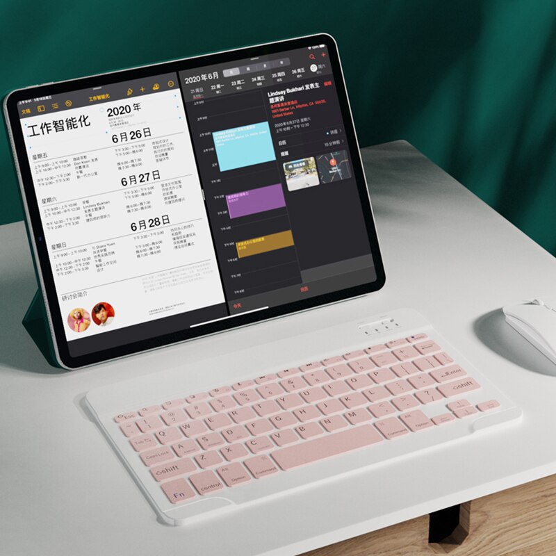 Klawiatura i mysz Bluetooth uniwersalna klawiatura telefonu dla ipada Samsung tabela bezprzewodowa klawiatura myszy akumulator Ultra cienki