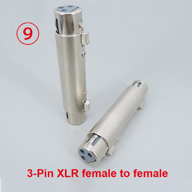 1pc audio Metal Microphone 3pin XLR Male female To 1/4" 6.35mm 6.5 Mic mono RCA male female Stereo Transform Converter Adapter: Silver