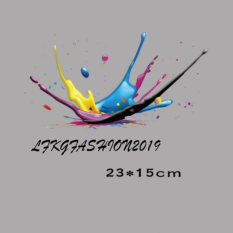 23X15Cm Multicolor Ijzer Op Patches Voor Diy Warmteoverdracht Kleren T-shirt Thermische Transfer Stickers Decoratie Afdrukken