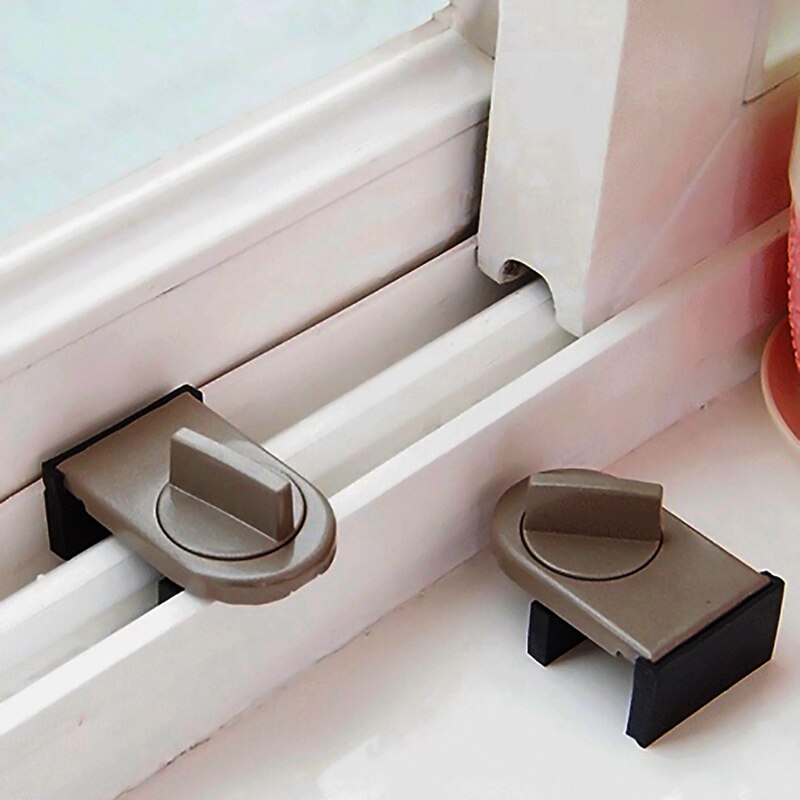 5Pcs/Set Sliding Door Anti-Theft Switch Lock Sliding Window Blocker Straps Window Child Safety Doors Lock: Default Title