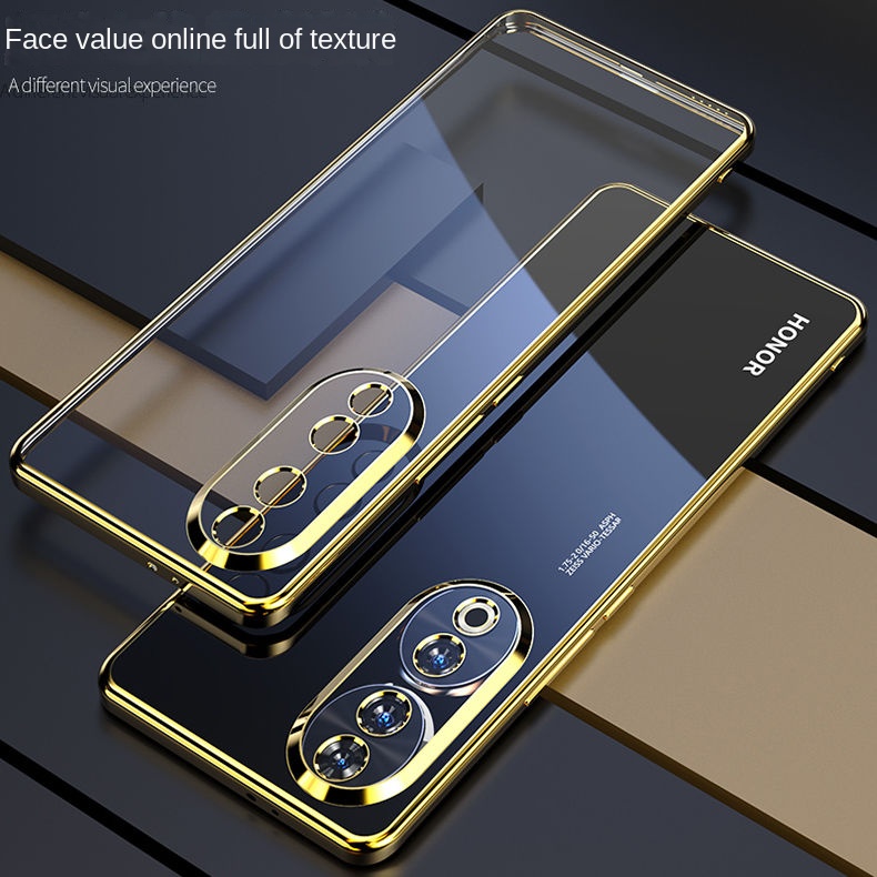 Para Huawei Honor 90 80 70 60 50 Pro funda suave TPU transparente chapado funda protectora trasera delgada fundas para Honor 90Pro Shell: nailon / Verde