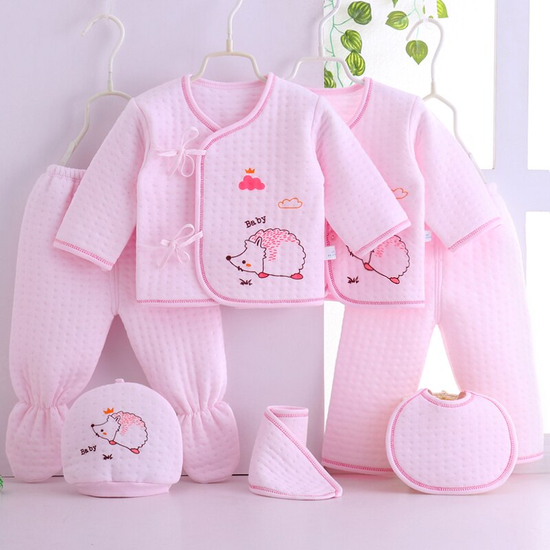 (7pcs/set)Newborn Baby 0-6M Clothing Nature$heathy Baby Boy/Girl Clothes 100% Cotton Cartoon Underwear 207086: Pink