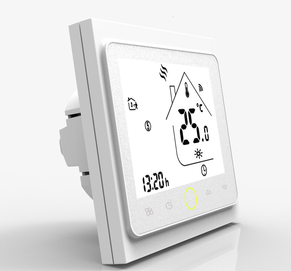 Thermostat Temperature control LCD Touch Screen Backlight for Electrical Heating 16A Weekly Programmable: White