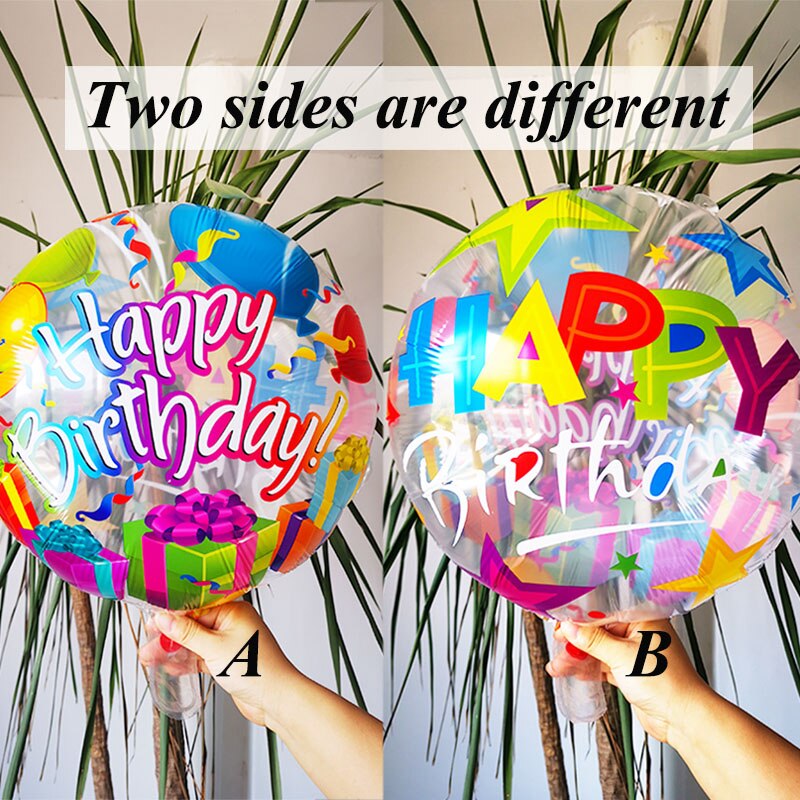 7Pcs 18 Inch Transparante Verjaardag Folie Ballonnen Volwassen Verjaardagsfeestje Decoratie Kids Helium Ballon Cartoon Globos Baby Shower