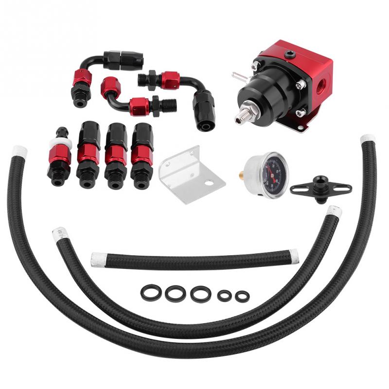 1 Set Universal Kit Oil 0-100psi Gauge AN 6 Fitting End Oil Pressure Regulator Aluminium Alloy Auto Replacement Parts