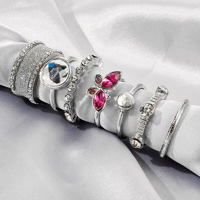 Tocona eenvoudige geometrische sterren maan zilverkleurige ringen voor vrouwen punk boho gezamenlijke vinger ringen set sieraden accessoires