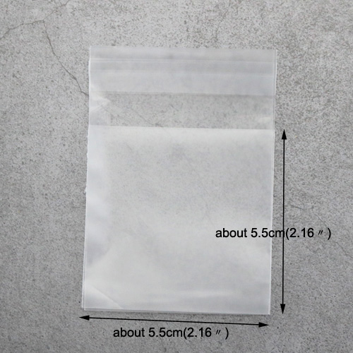 50 stk frostet plastik kuverter multi-størrelse kage dessert poser selvklæbende konvolut bryllup taske kontor skole forsyninger: 5.5 x 5.5cm