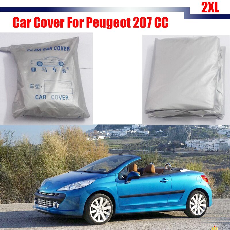 Cawanerl Auto Cover Automotive UV Anti Regen Zon Sneeuw Slip Protector Cover Stofdicht Voor Peugeot 207 CC