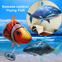 1PCS Remote Control Flying Air Shark Toy Clown Fish Balloons RC Helicopter Robot For Kids Inflatable With Helium Fish plane