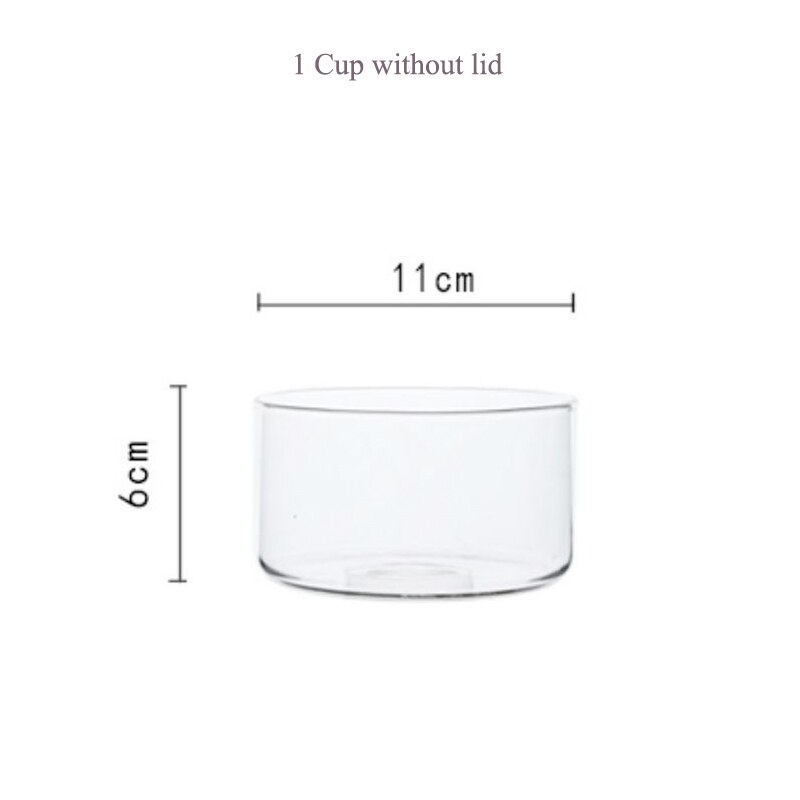 Heat Resistant Glass Bowl Stackable Round Fruit Salad Bowls Clear Kitchen Food Storage Container Cake Plate Set Dessert Tray: 1 cup without lid