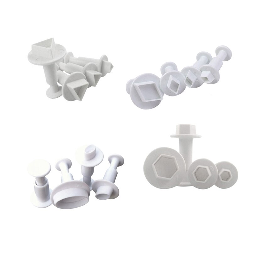 Oval diamant triangel hexagon form fondant tårta dekorera gummipasta bakverk socker hantverk fräsform verktyg